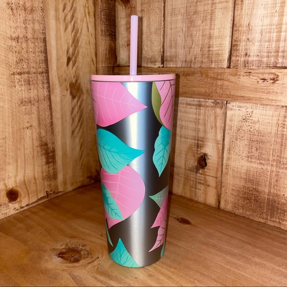 NWT Starbucks Pink Poinsettia Leaf 2020 Winter - Picture 9 of 14